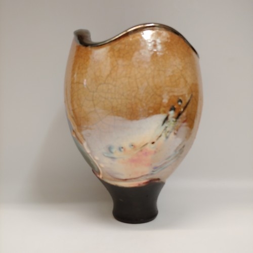 #221184 Raku Vase 3xFired 8.5x6 $42 at Hunter Wolff Gallery